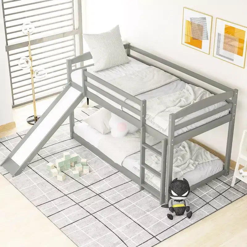 Twin over Twin Bunk Bed with Slide and Ladder