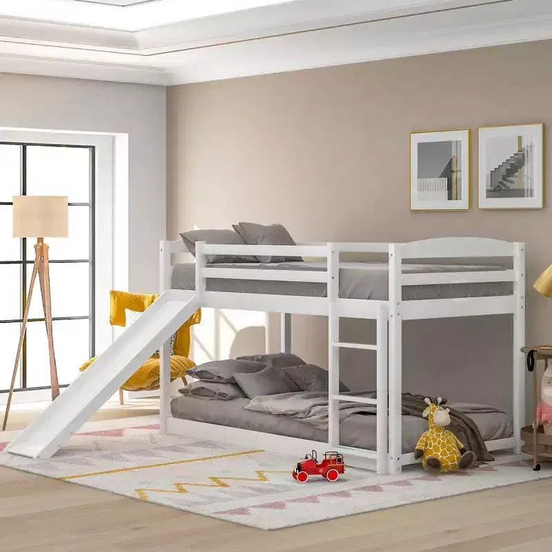 Twin over Twin Bunk Bed with Slide and Ladder
