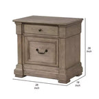2-Drawer Nightstand in Weathered Gray Wood, 28 Inch