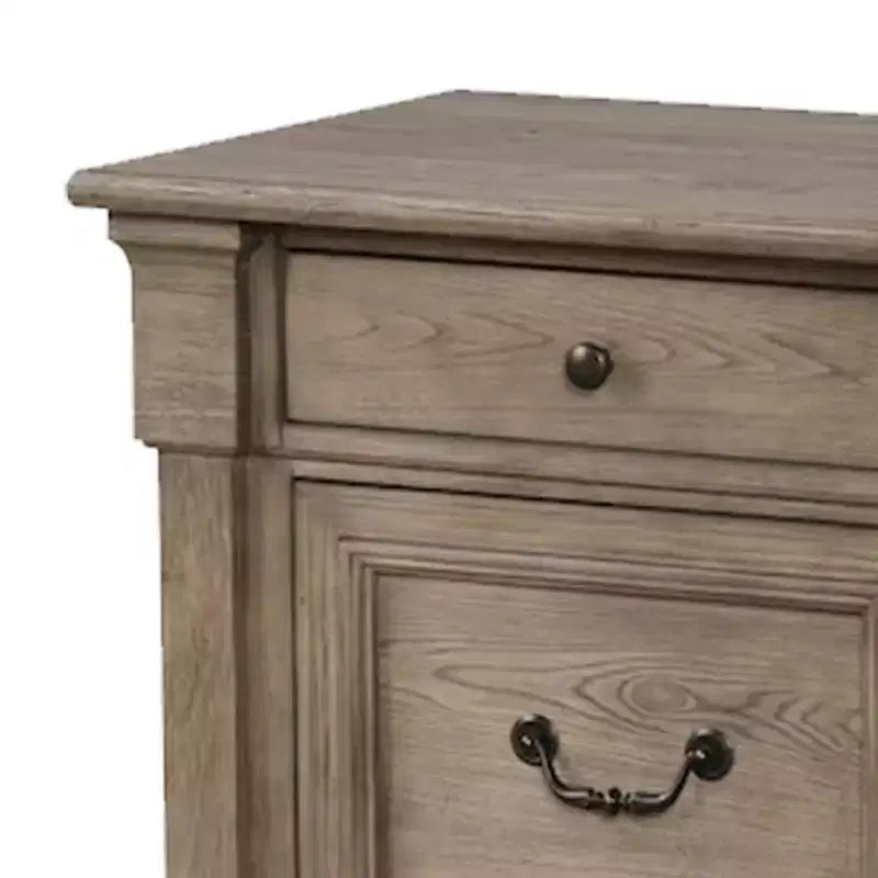 2-Drawer Nightstand in Weathered Gray Wood, 28 Inch