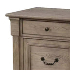 2-Drawer Nightstand in Weathered Gray Wood, 28 Inch
