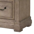 2-Drawer Nightstand in Weathered Gray Wood, 28 Inch