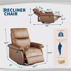 360 Swivel Rocker Recliner Chair with Padded Armrest and Deep Seat