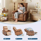 360 Swivel Rocker Recliner Chair with Padded Armrest and Deep Seat