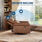360 Swivel Rocker Recliner Chair with Padded Armrest and Deep Seat