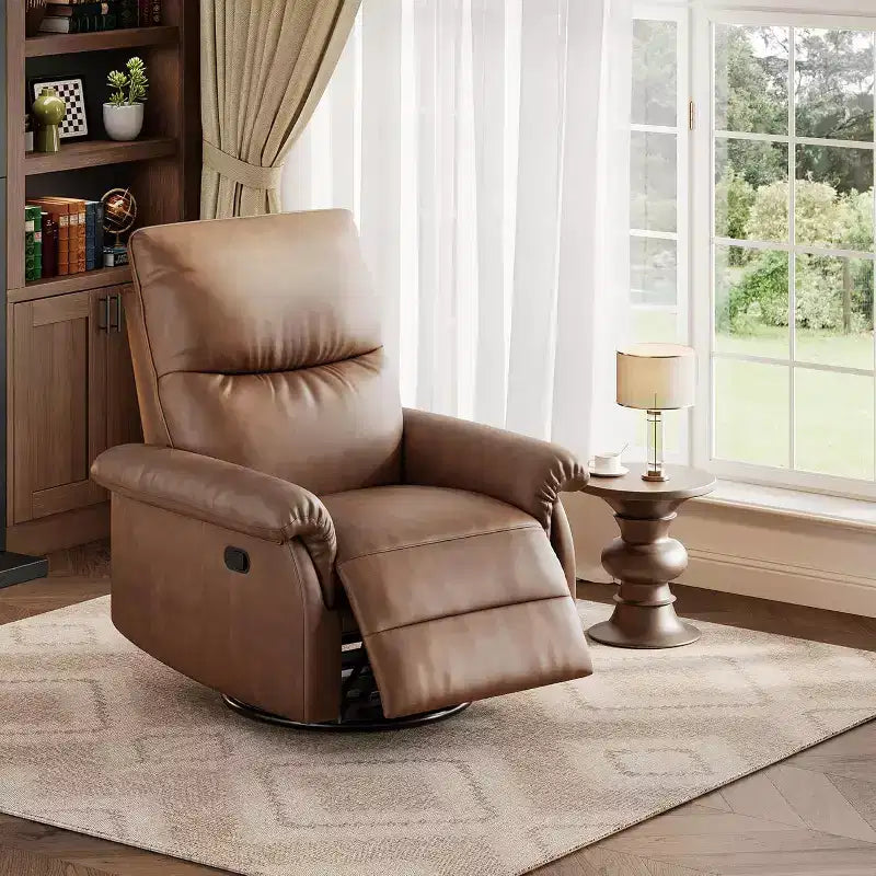 360 Swivel Rocker Recliner Chair with Padded Armrest and Deep Seat