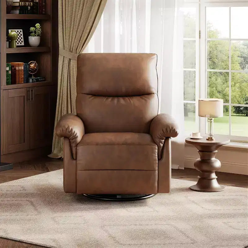 360 Swivel Rocker Recliner Chair with Padded Armrest and Deep Seat