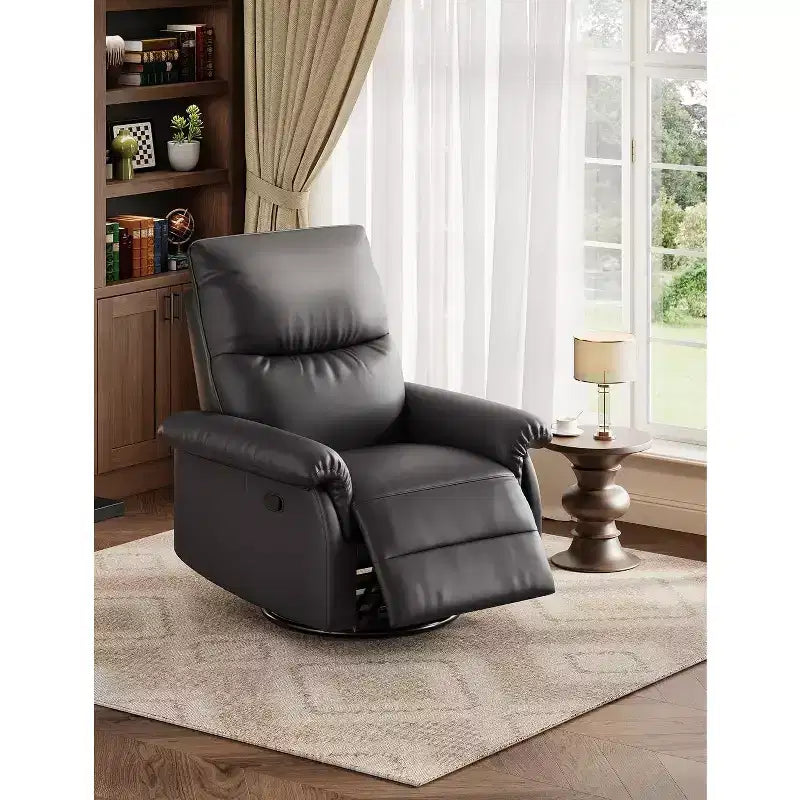 360 Swivel Rocker Recliner Chair with Padded Armrest and Deep Seat