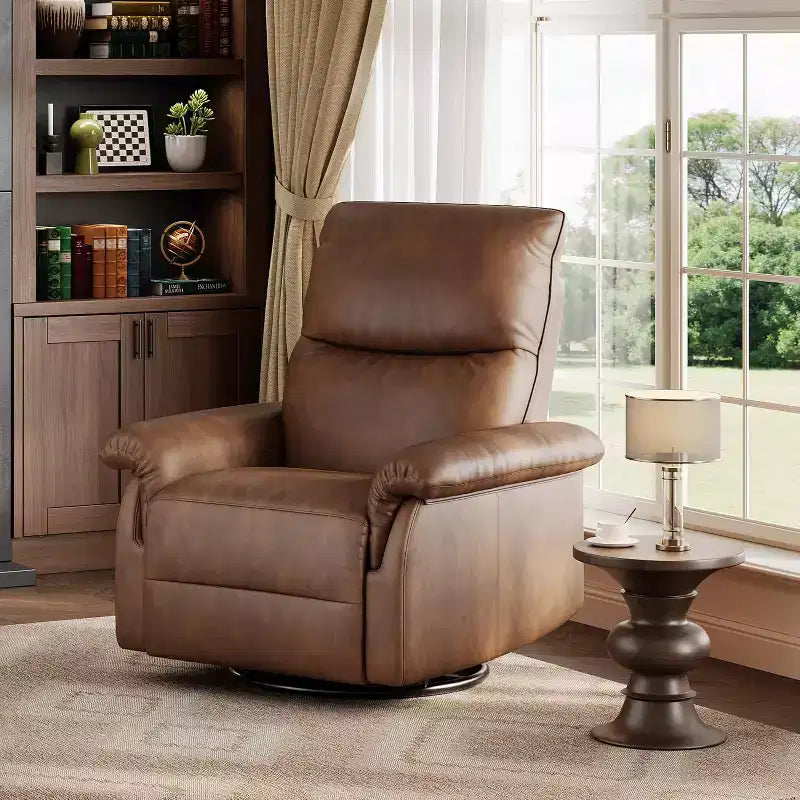 360 Swivel Rocker Recliner Chair with Padded Armrest and Deep Seat