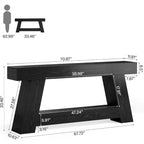70.9" 2-Tier Console Table with Open Storage Shelf for Entryway, Hallway and Living Room
