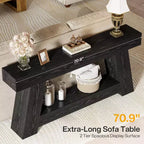 70.9" 2-Tier Console Table with Open Storage Shelf for Entryway, Hallway and Living Room