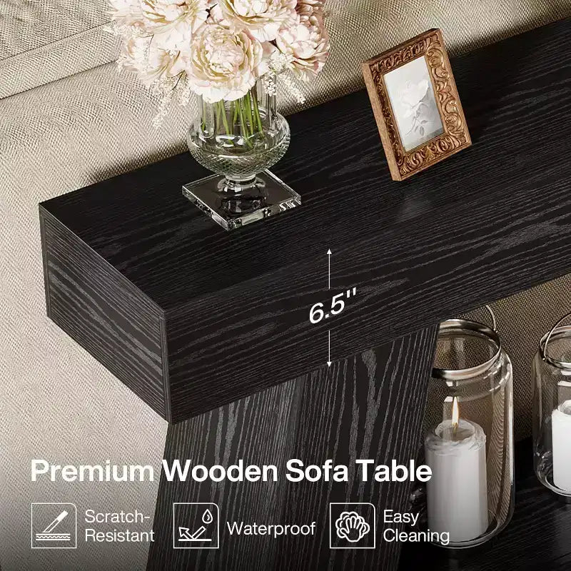 70.9" 2-Tier Console Table with Open Storage Shelf for Entryway, Hallway and Living Room