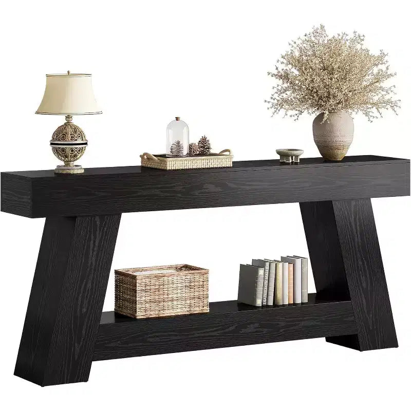 70.9" 2-Tier Console Table with Open Storage Shelf for Entryway, Hallway and Living Room