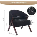 Swivel Accent Chair with Wood Frame and Upholstered Seat