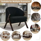 Swivel Accent Chair with Wood Frame and Upholstered Seat