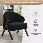 Swivel Accent Chair with Wood Frame and Upholstered Seat