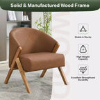 Swivel Accent Chair with Wood Frame and Upholstered Seat