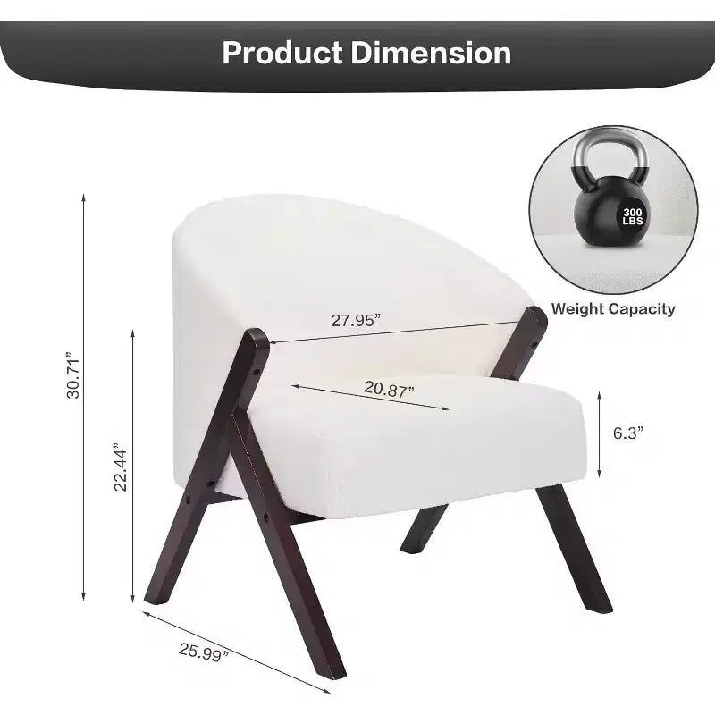 Swivel Accent Chair with Wood Frame and Upholstered Seat