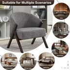 Swivel Accent Chair with Wood Frame and Upholstered Seat
