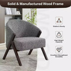 Swivel Accent Chair with Wood Frame and Upholstered Seat