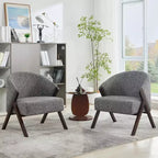 Swivel Accent Chair with Wood Frame and Upholstered Seat