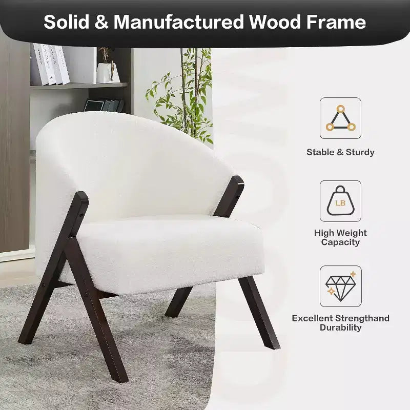 Swivel Accent Chair with Wood Frame and Upholstered Seat