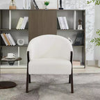 Swivel Accent Chair with Wood Frame and Upholstered Seat