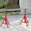 Adjustable Pipe Jack Stand with Locking Casters, 28–52 Inch Height, V-Head, Folding Tripod Base
