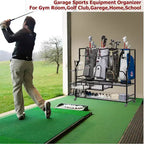 Golf Bag Storage Rack with Wheels and Drawers