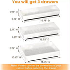 Pull Out Cabinet Organizer with Adhesive Mounting, Slide Out Drawer for Kitchen and Bathroom Storage, No Drill Required