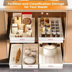 Pull Out Cabinet Organizer with Adhesive Mounting, Slide Out Drawer for Kitchen and Bathroom Storage, No Drill Required