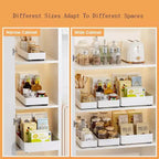 Pull Out Cabinet Organizer with Adhesive Mounting, Slide Out Drawer for Kitchen and Bathroom Storage, No Drill Required