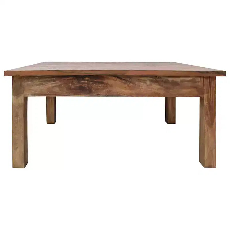 Rectangular Wood Coffee Table with Weathered Finish