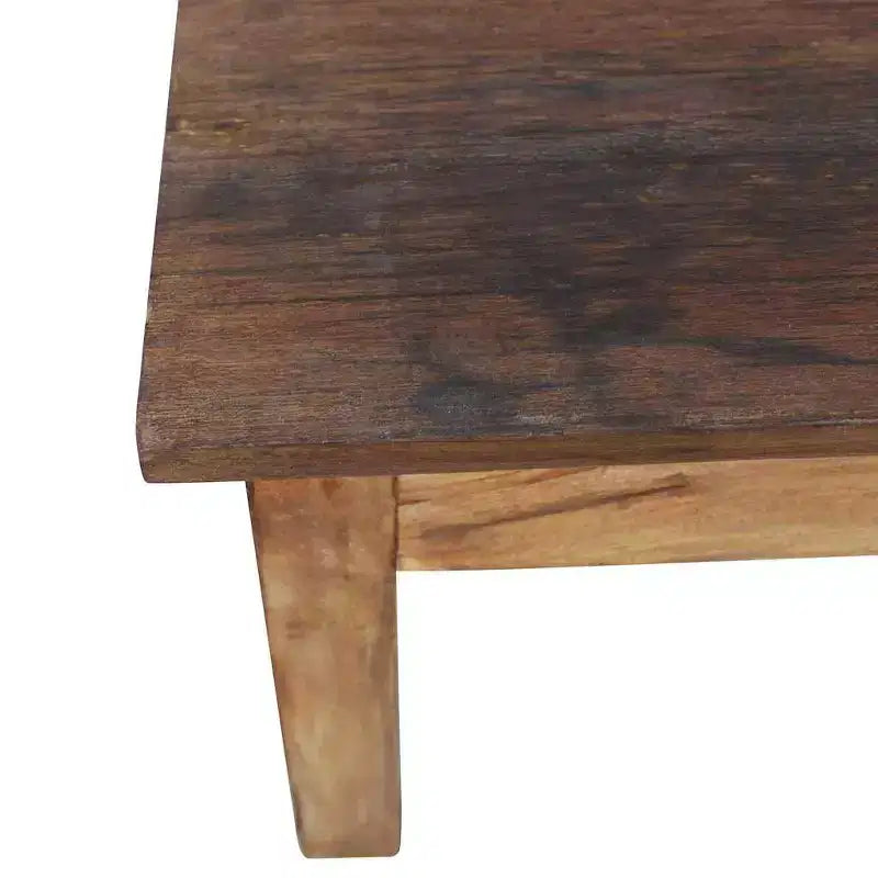 Rectangular Wood Coffee Table with Weathered Finish