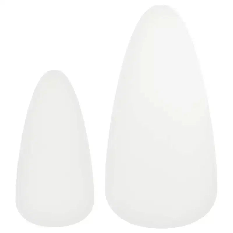 Oval Coffee Table Set of 2, White Wood Top with Brown 3-Leg Base