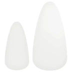 Oval Coffee Table Set of 2, White Wood Top with Brown 3-Leg Base