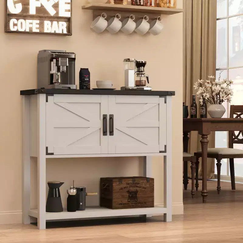 Sideboard Buffet Cabinet with 2 Doors and Shelf – Console Table for Entryway, Living Room and Hallway