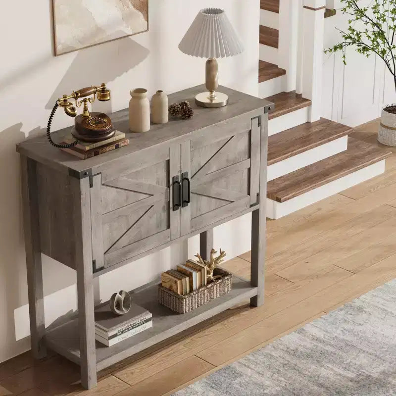 Sideboard Buffet Cabinet with 2 Doors and Shelf – Console Table for Entryway, Living Room and Hallway