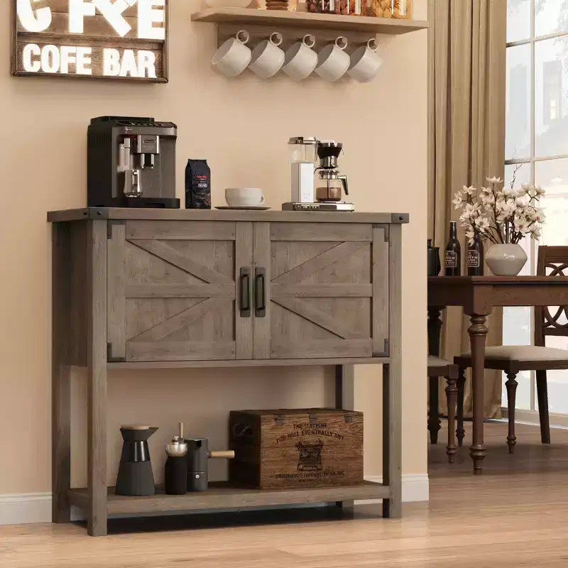 Sideboard Buffet Cabinet with 2 Doors and Shelf – Console Table for Entryway, Living Room and Hallway