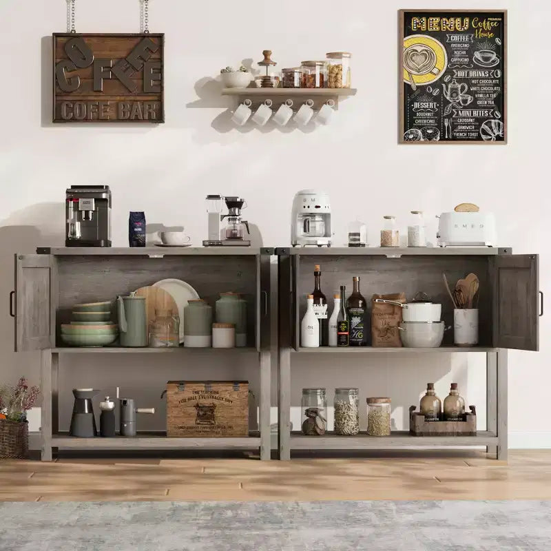 Sideboard Buffet Cabinet with 2 Doors and Shelf – Console Table for Entryway, Living Room and Hallway