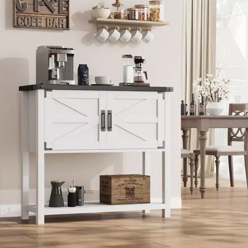 Sideboard Buffet Cabinet with 2 Doors and Shelf – Console Table for Entryway, Living Room and Hallway